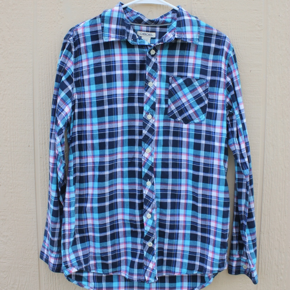 Plaid button down shirt